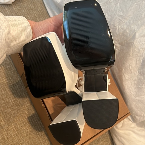 White Platform Sandal Heels - Picture 3 of 6